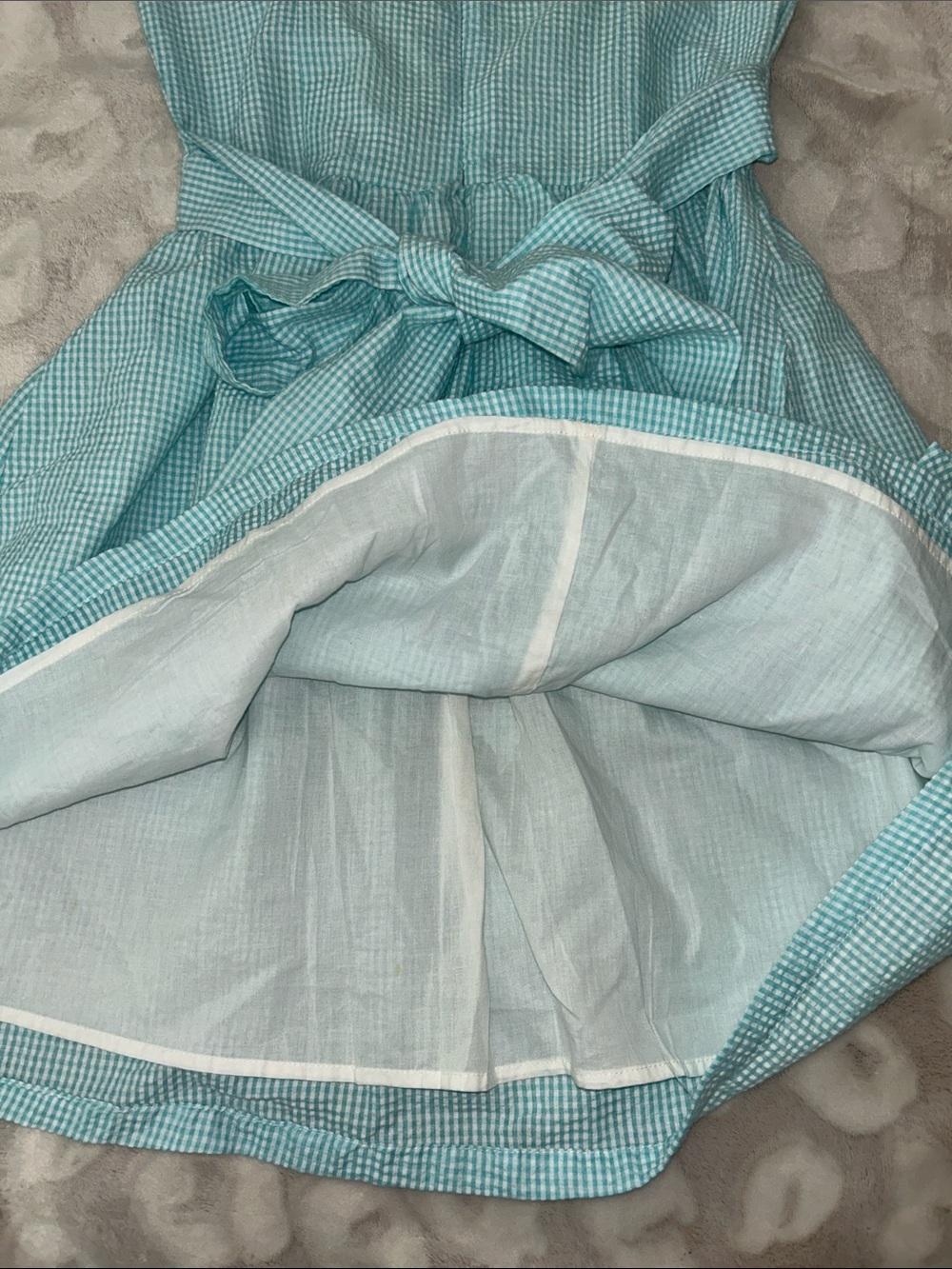 Peach Love California Teal Blue Gingham Sundress - Picture 4 of 6